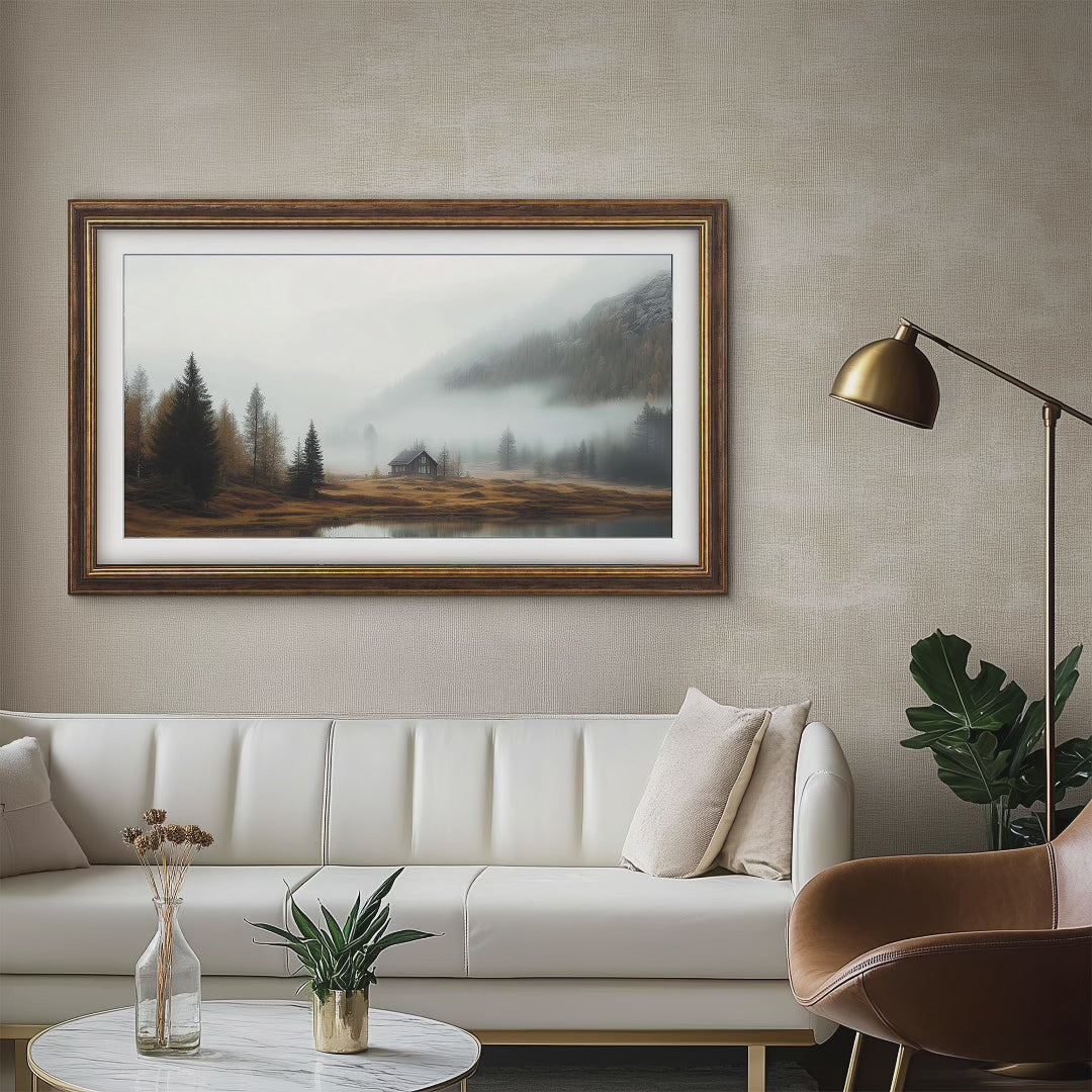 Brown & Gold TV frame for Samsung The Frame Tv, Handmade Gold and Brown TCL NXTFRAME Bezel, Hisense CanvasTV Sizes 32 43 50 55 65 75 85 inch.