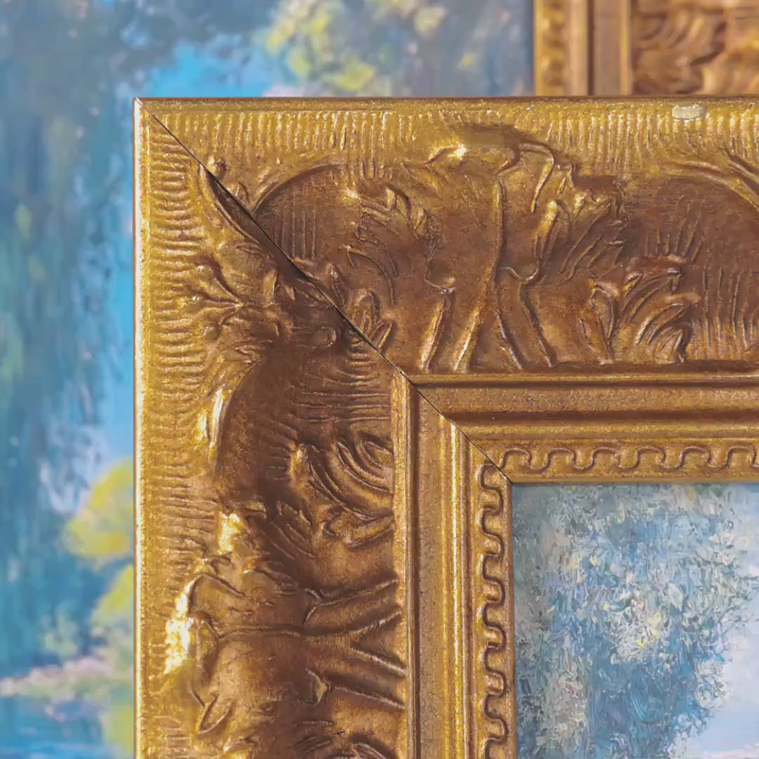 Ornate Antique Vintage Gold Picture Frame showing different angles