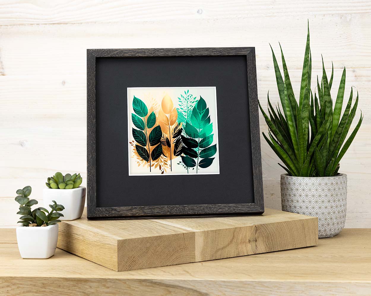 Super Slim Black Solid Oak Hardwood Photo Frame 1/2 Thin Edge
