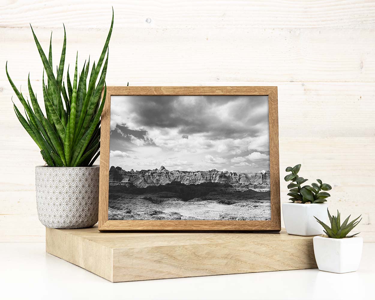 Super Slim Natural Solid Oak Hardwood Photo Frame 1/2 Thin Edge