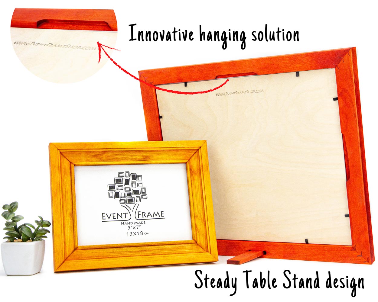 Farbenfroher Bilderrahmen im Vintage-Design aus massivem Birkenholz