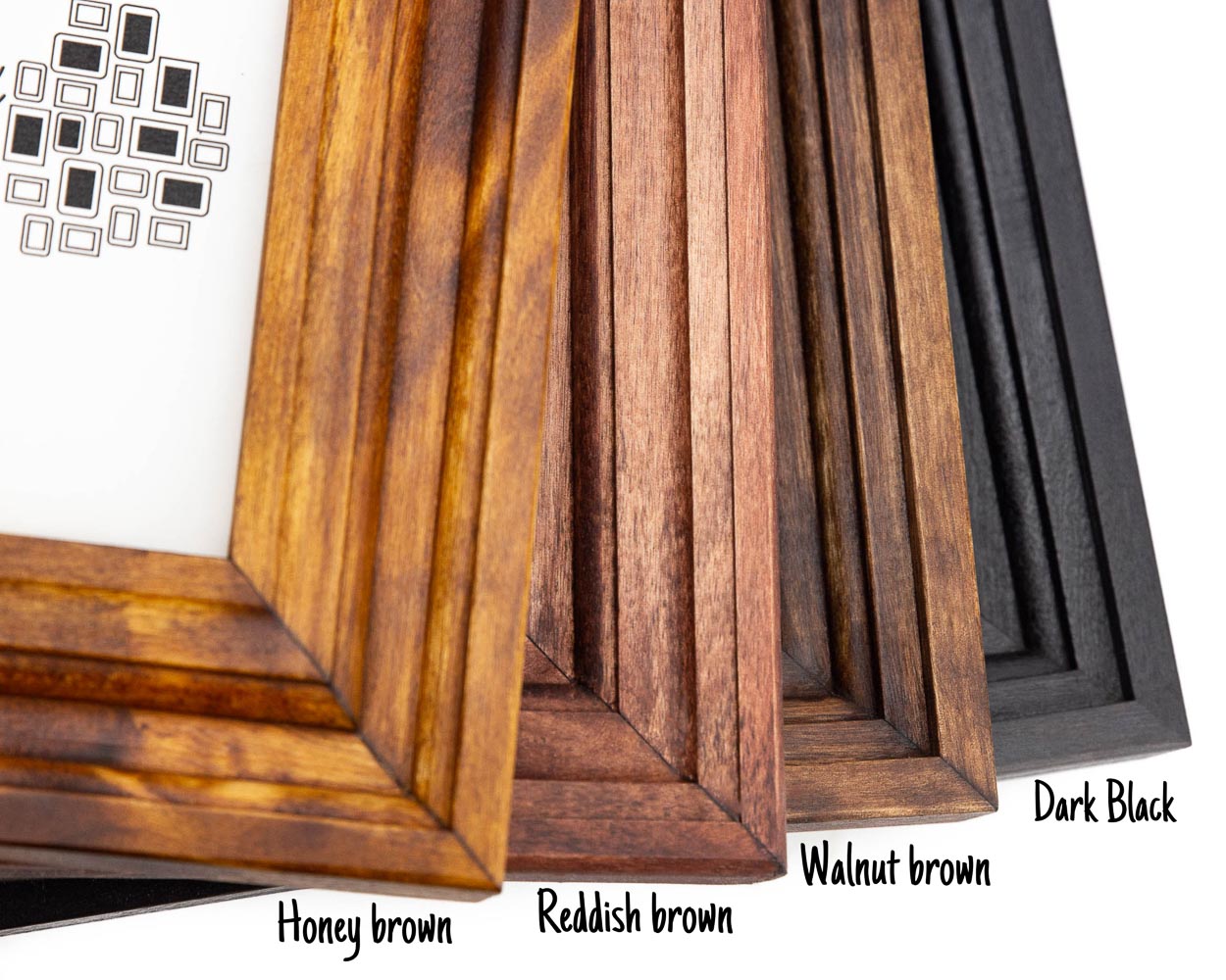 Cadre photo coloré de style vintage en bois dur de bouleau massif de 3 pouces de large