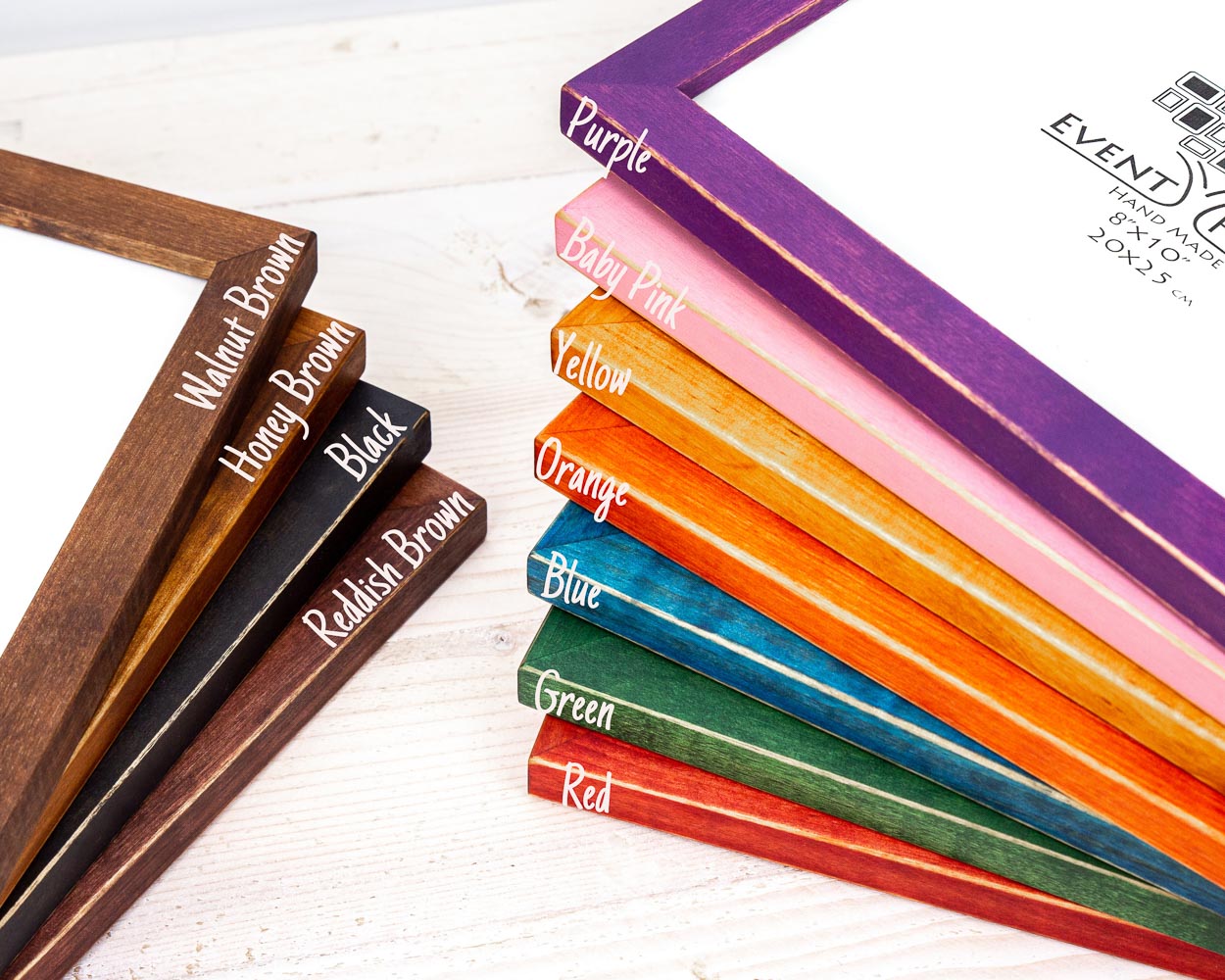 Cadre photo en bois de bouleau massif au design moderne et coloré, 23 mm