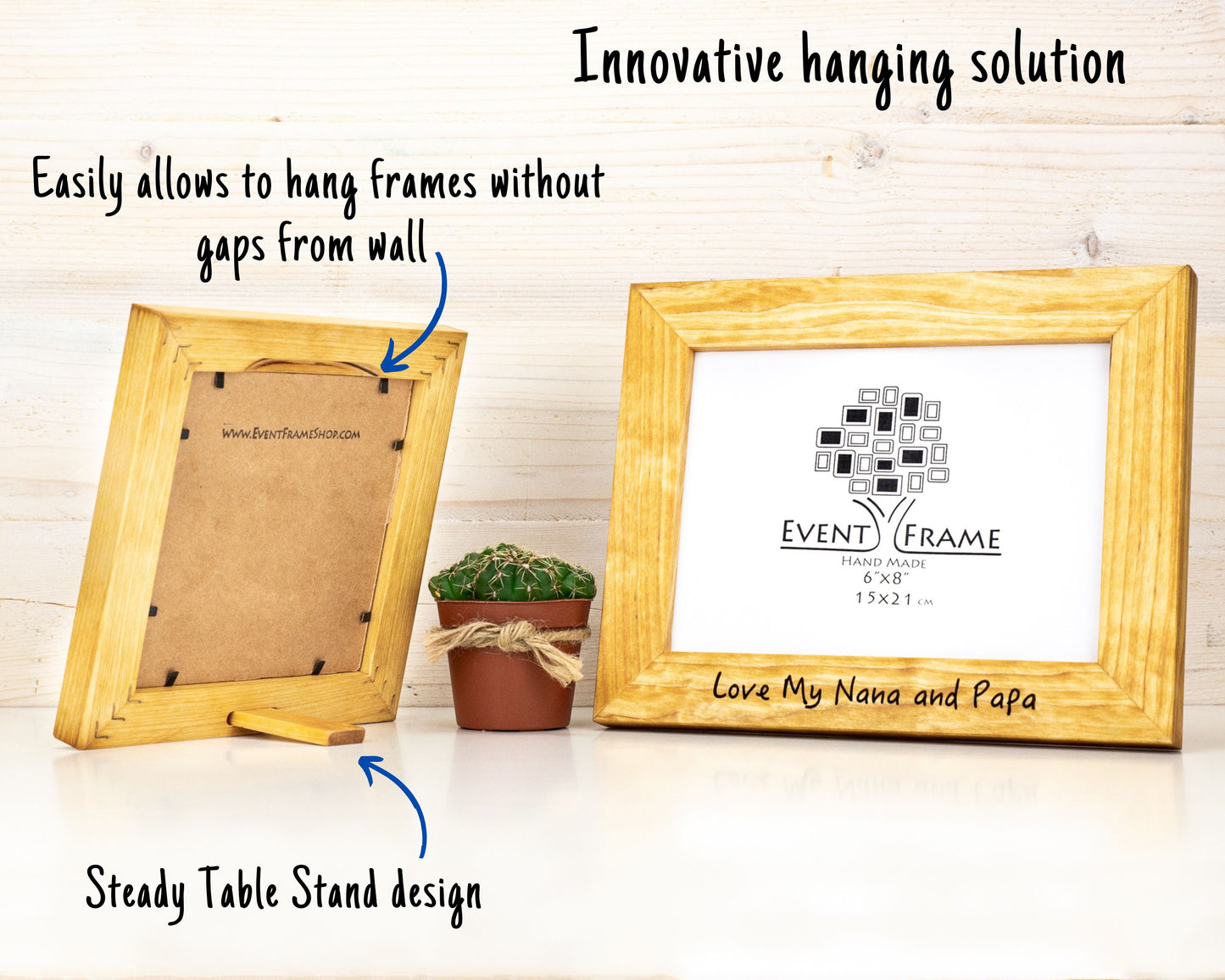 Natural Engraved Birch Hardwood Picture Frame