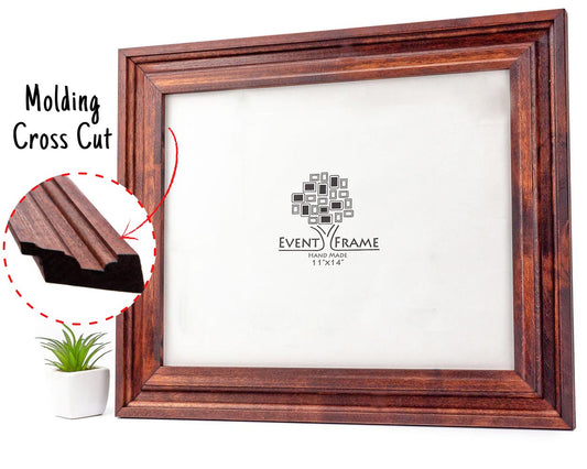 Elegant Antique Style Wooden Gallery Frame, Superior Flat Picture Frame, Custom Size A4, A3, 8x10, 9x12, 11x14, 11x17, 18x24, 16x20, 24x18