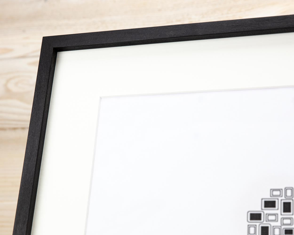 Super Slim Black Solid Birch Hardwood Photo Frame 1/2 Thin Edge