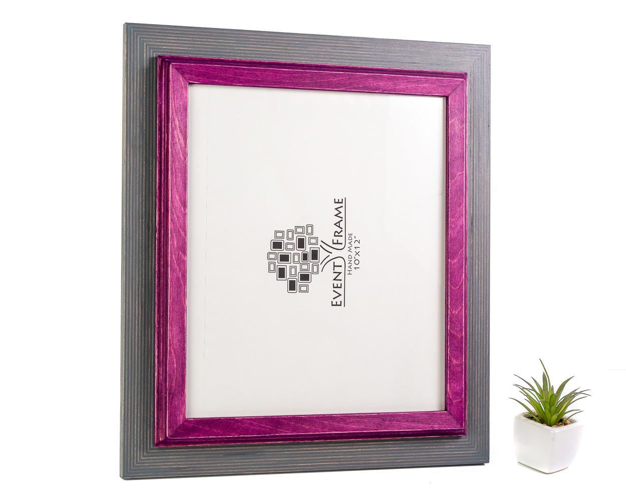 Grey + Purple Custom Frame, Wooden Handmade Picture Frame, Modern Art Frame, Any Size 8x10, 5x7, 5.8x8.3, 7x9, 8x8, 9x12, 12x18, 16x20 20x24