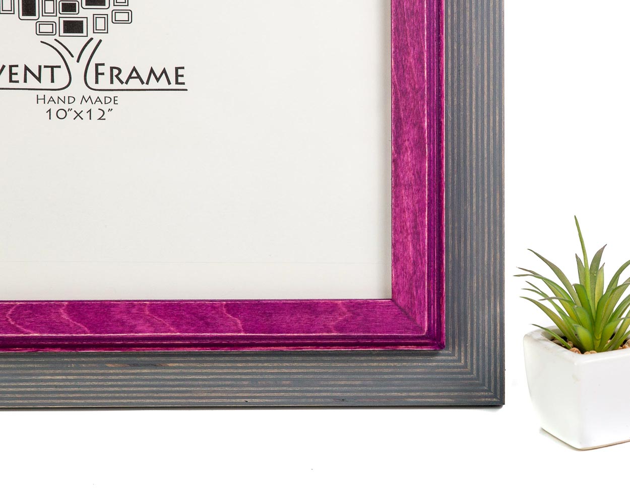 Grey + Purple Custom Frame, Wooden Handmade Picture Frame, Modern Art Frame, Any Size 8x10, 5x7, 5.8x8.3, 7x9, 8x8, 9x12, 12x18, 16x20 20x24