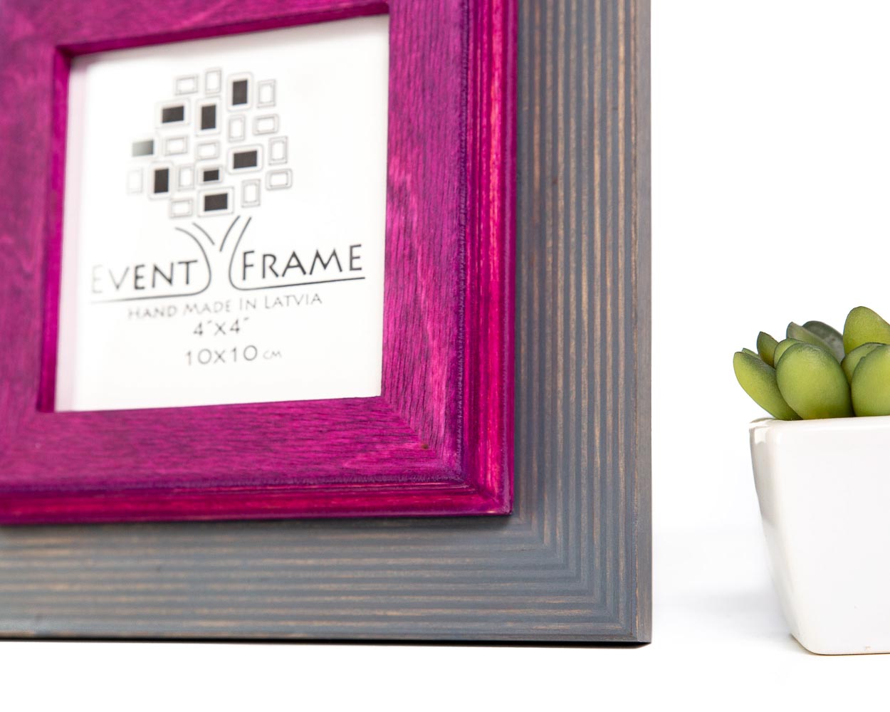 Grey + Purple Custom Frame, Wooden Handmade Picture Frame, Modern Art Frame, Any Size 8x10, 5x7, 5.8x8.3, 7x9, 8x8, 9x12, 12x18, 16x20 20x24