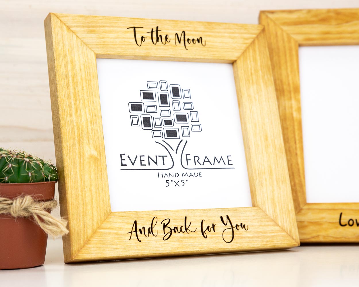 Natural Engraved Birch Hardwood Picture Frame
