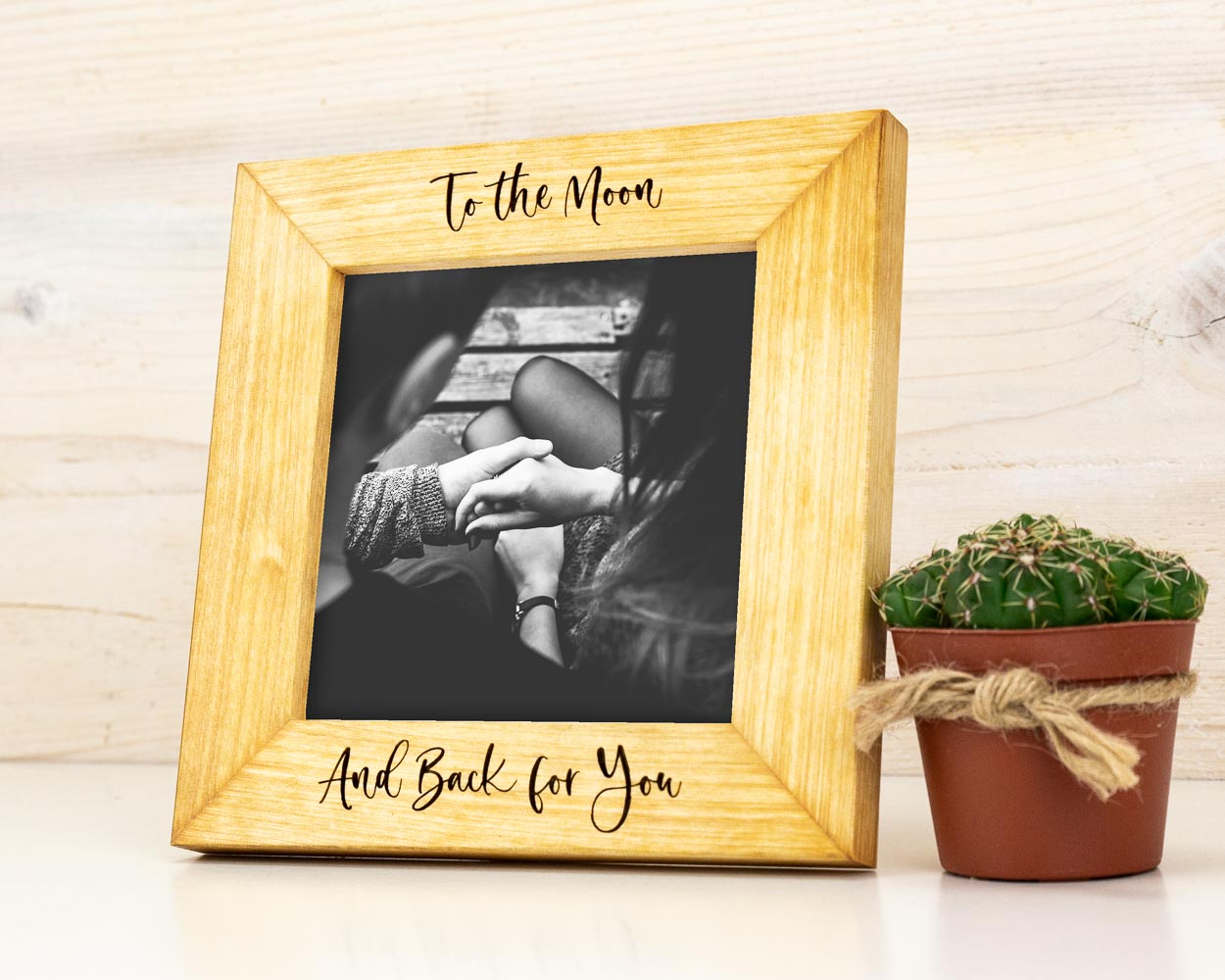 Natural Engraved Birch Hardwood Picture Frame