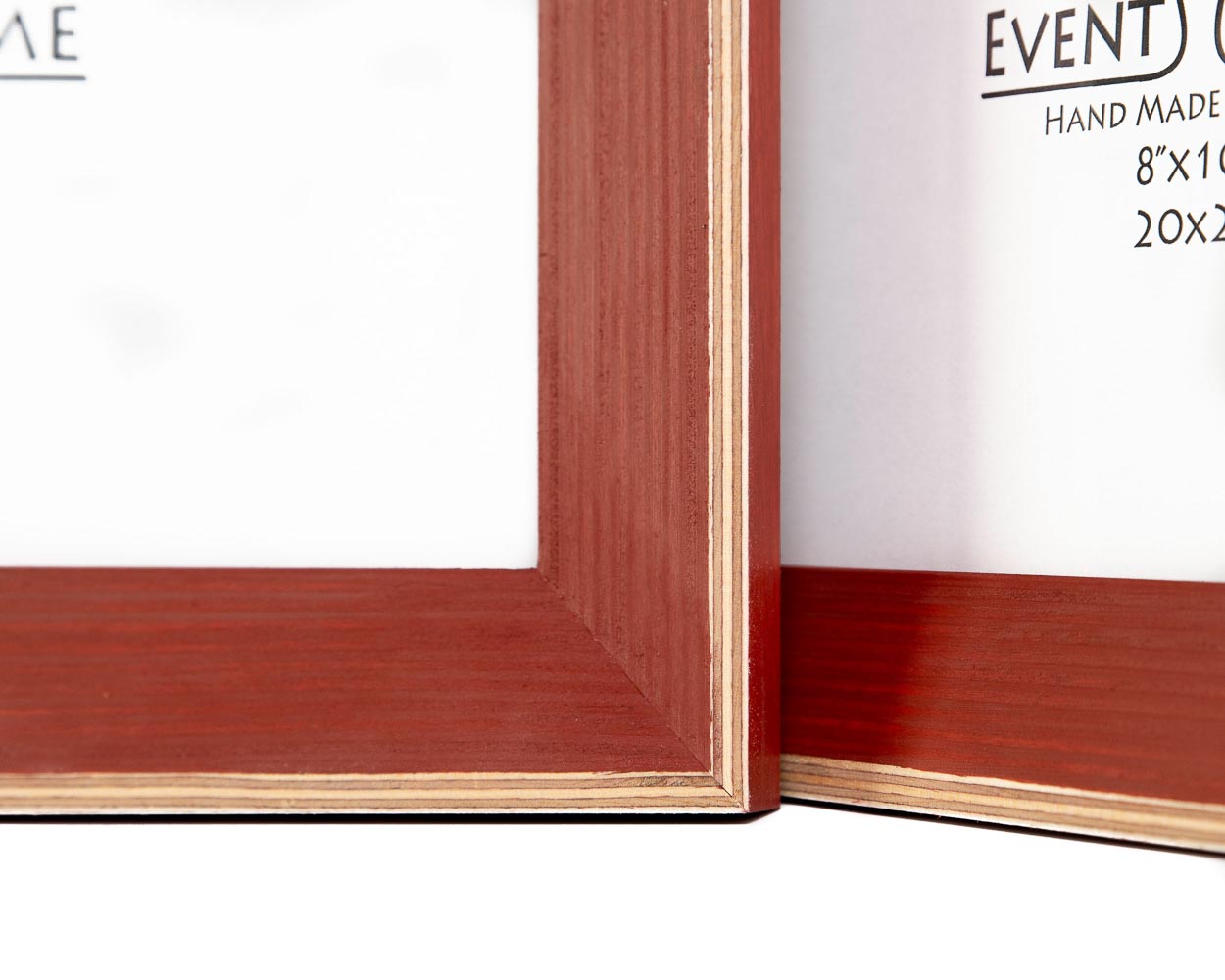 Dark red stripy design solid birch picture frame