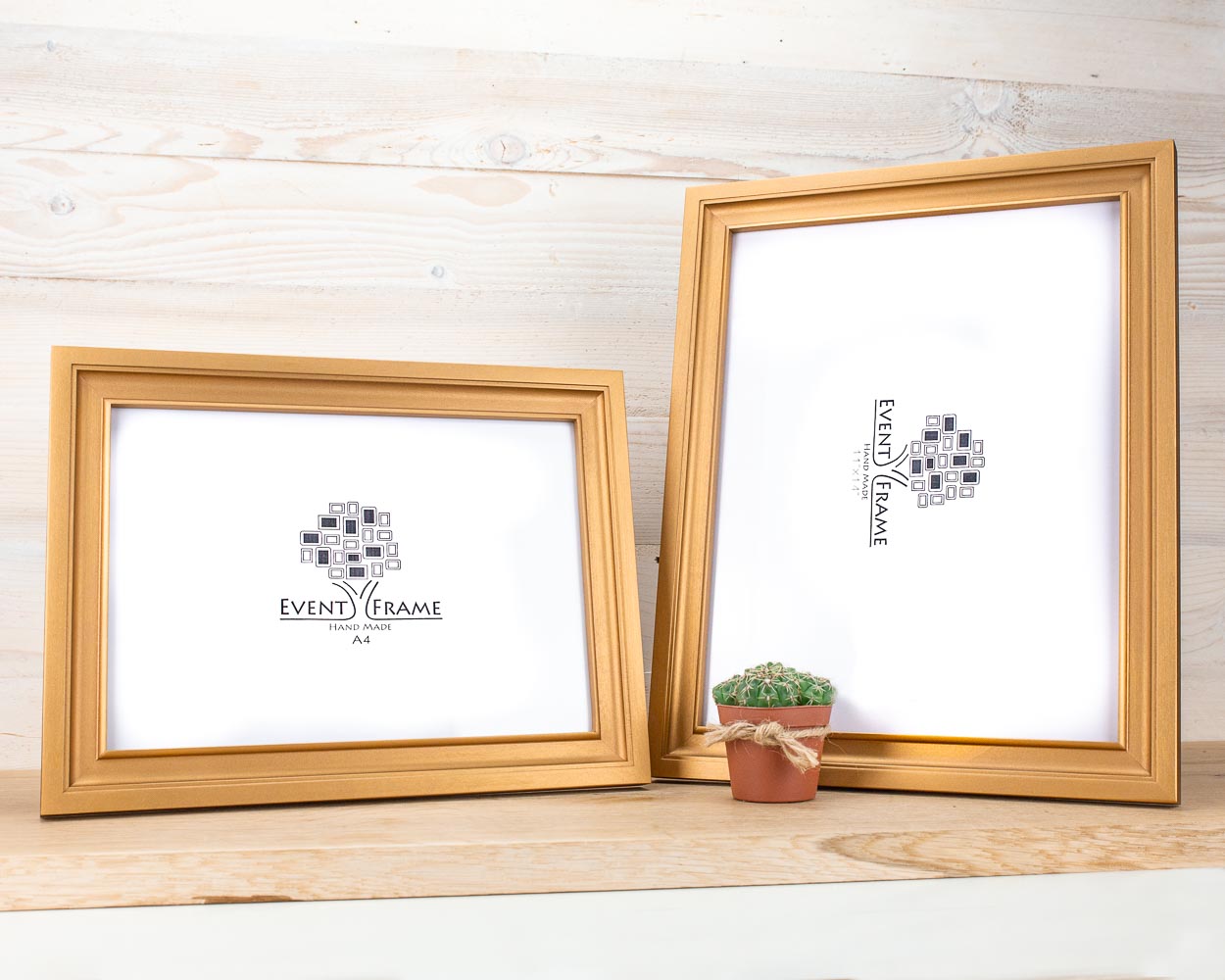 Cadre photo doré de style vintage en bois dur de bouleau massif