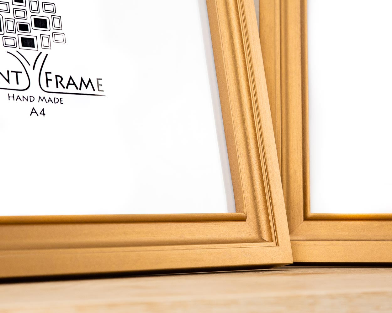 Cadre photo doré de style vintage en bois dur de bouleau massif