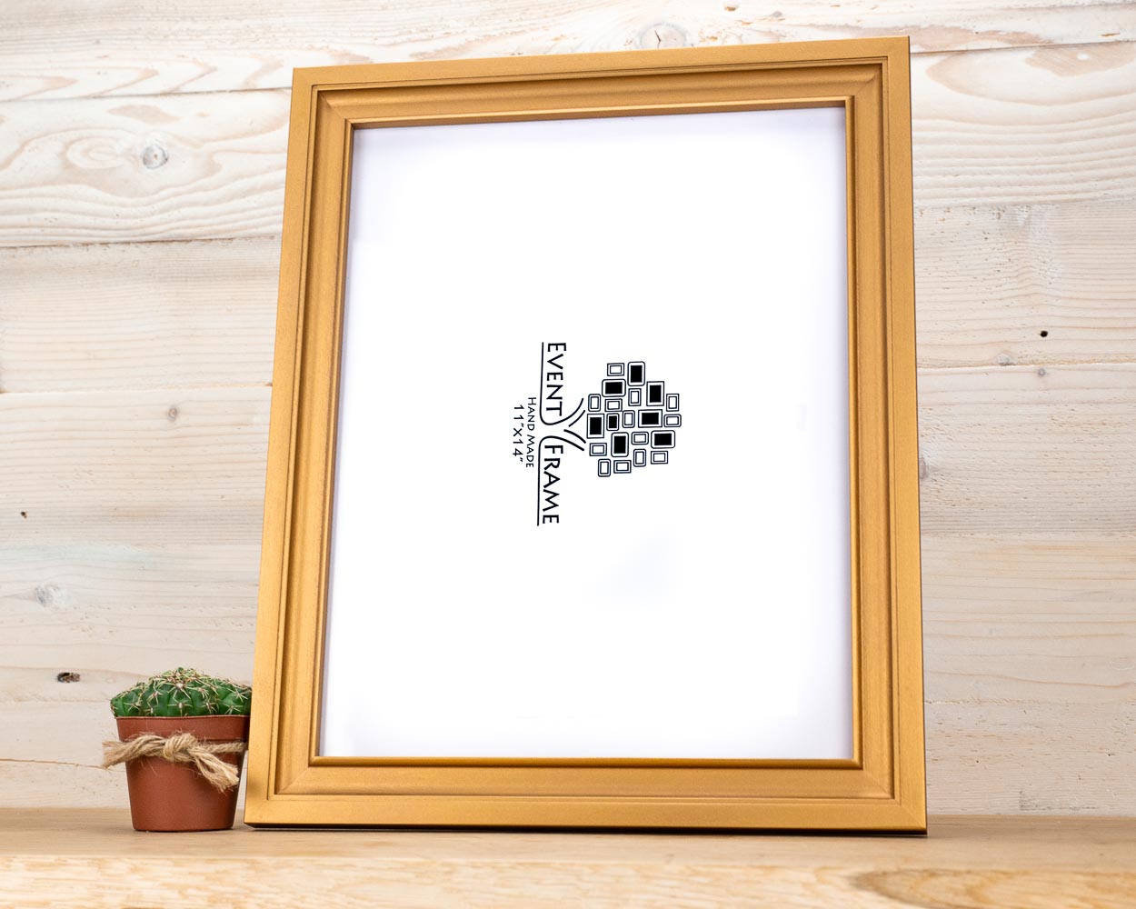 Cadre photo doré de style vintage en bois dur de bouleau massif