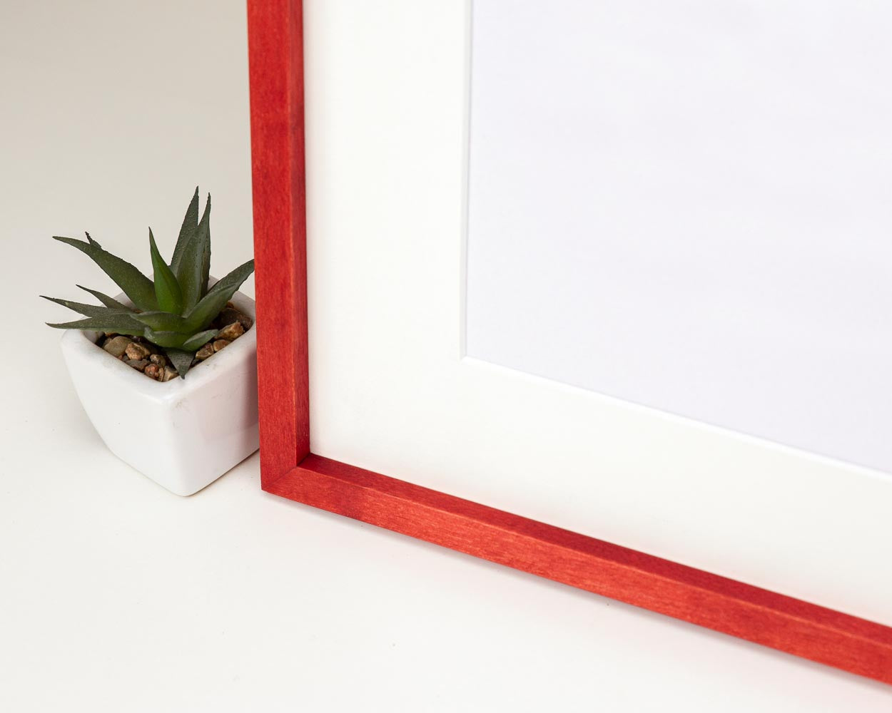 Super Slim Red Solid Birch Hardwood Photo Frame 1/2 Thin Edge