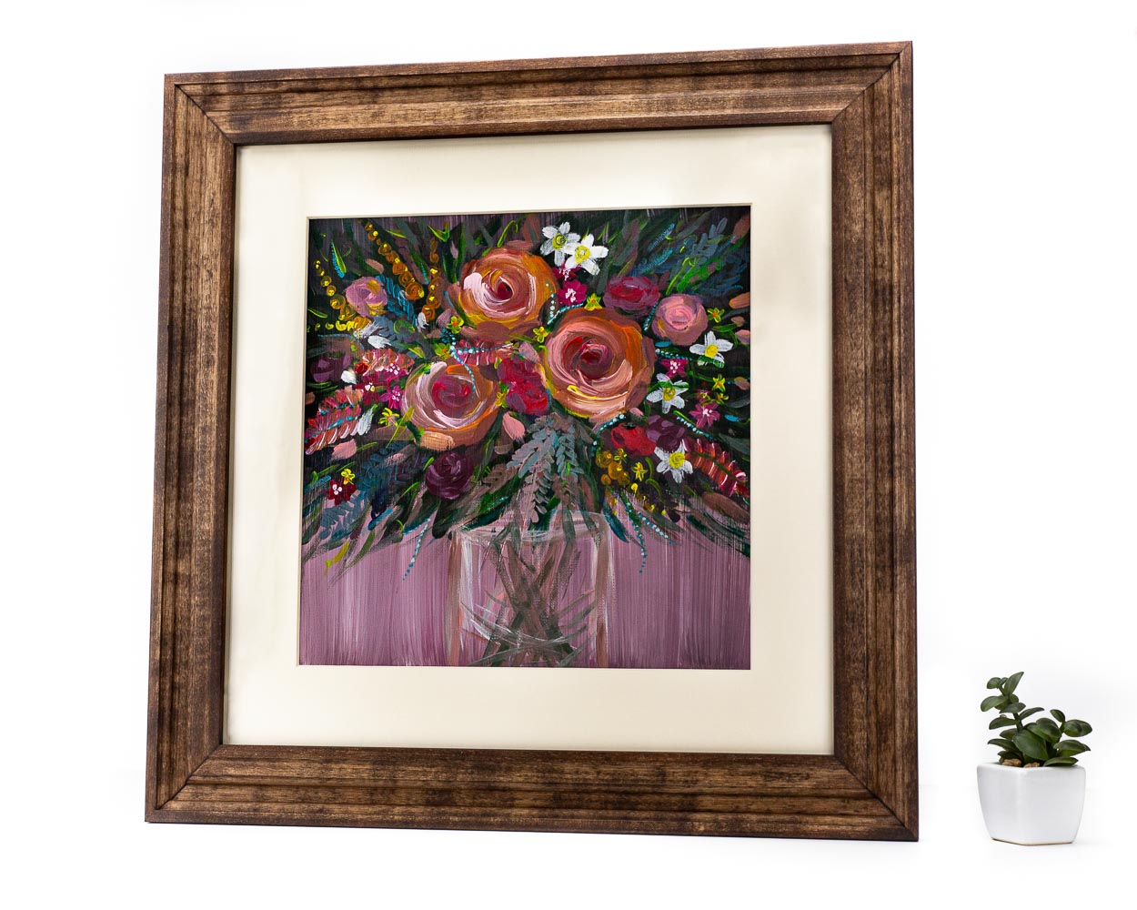 Bilderrahmen im Vintage-Design, Walnussbraun, aus massivem Birkenholz, 5,1 cm breit