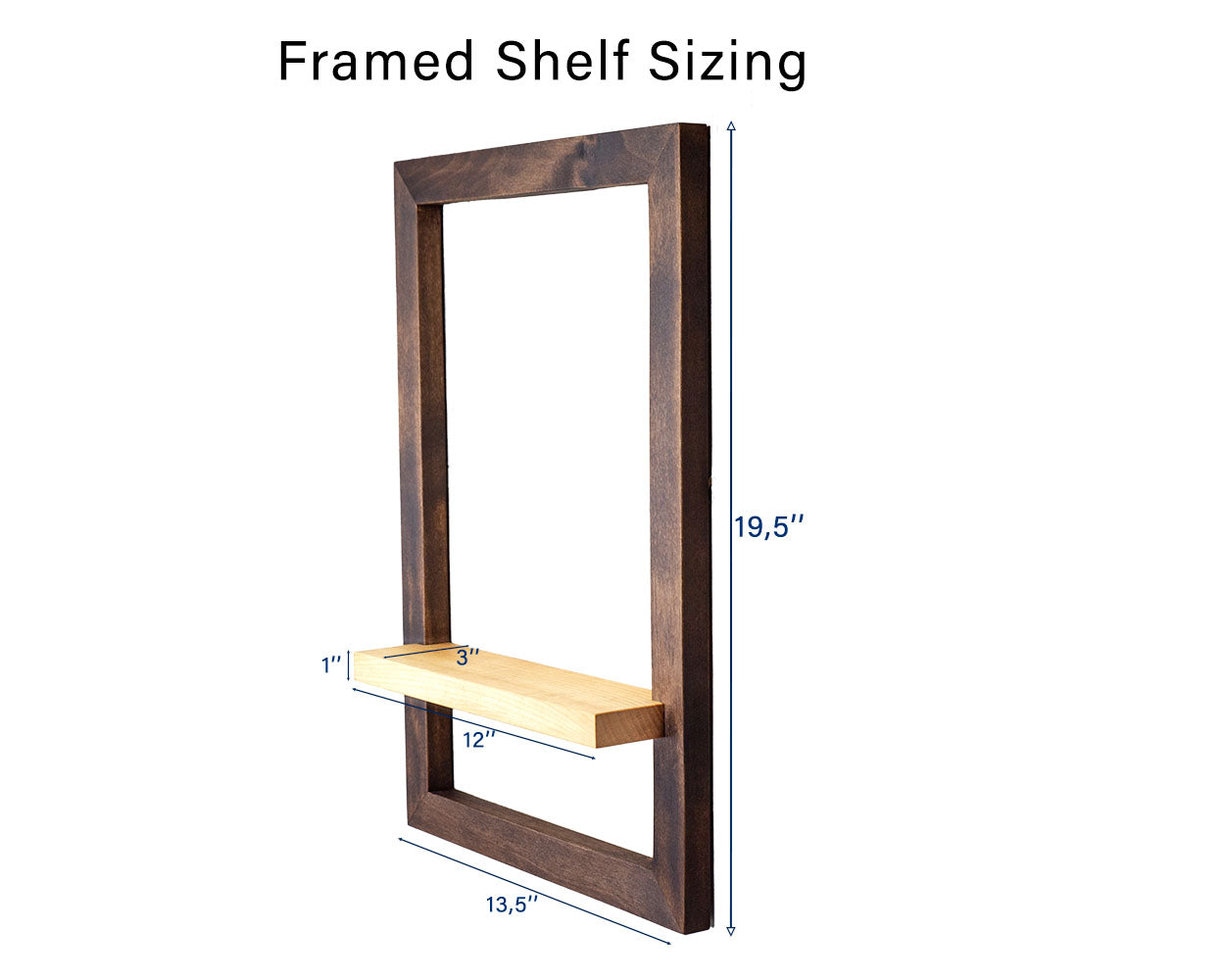Dark modern solid wood Plant Shelf dimensions, custom sizes.