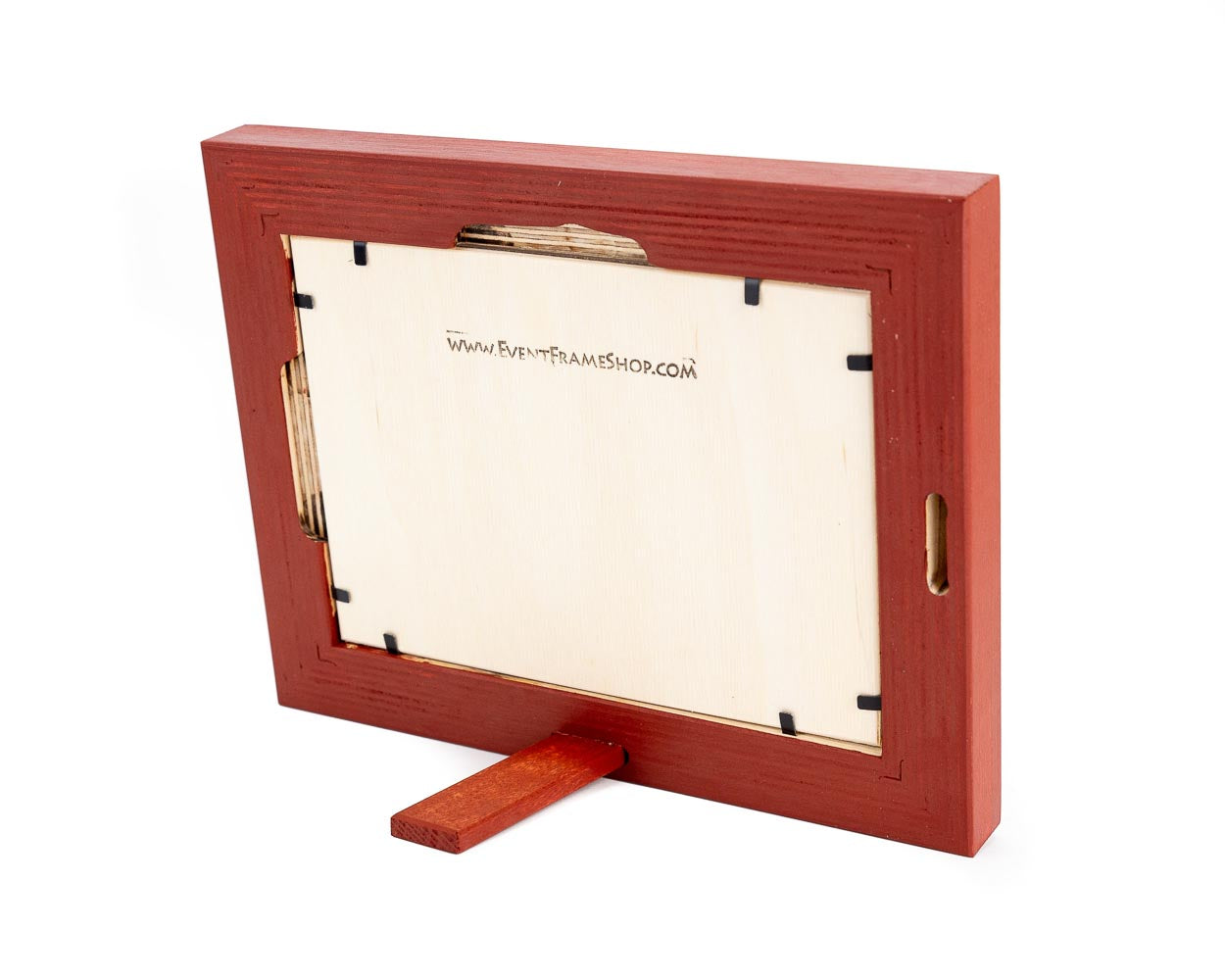 Dark red stripy design solid birch picture frame