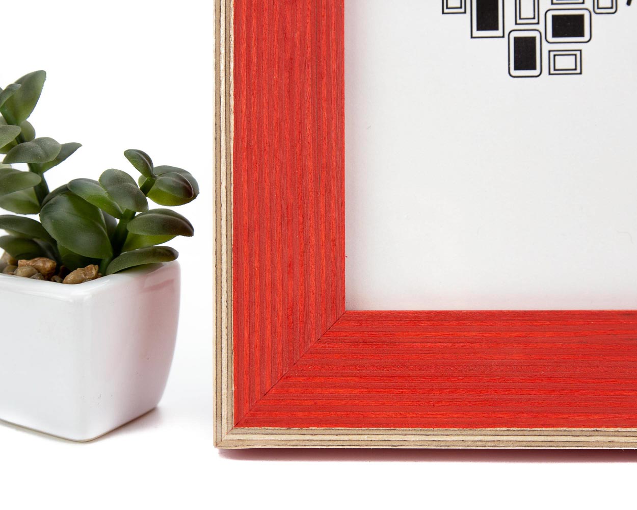 Red Wood Picture Frame, Hand Painted Artwork frames, Rustic Home Decor, Square 5x5 Photo Frame, Any Size A5 A4 4x6, 5x7, 8.5x11, 8x10, 8x12