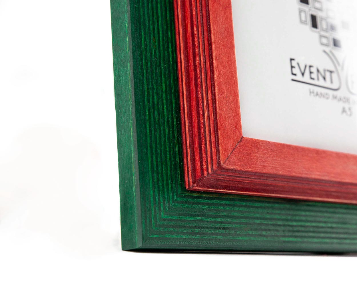 Dark Green + Red Gallery Wall Frame,Wooden Custom Photo Frame, Poster Frame, Any Sizes - A1, A2, A4, A5, 5x7, 8x8, 9x12, 11x14, 12x18, 16x20