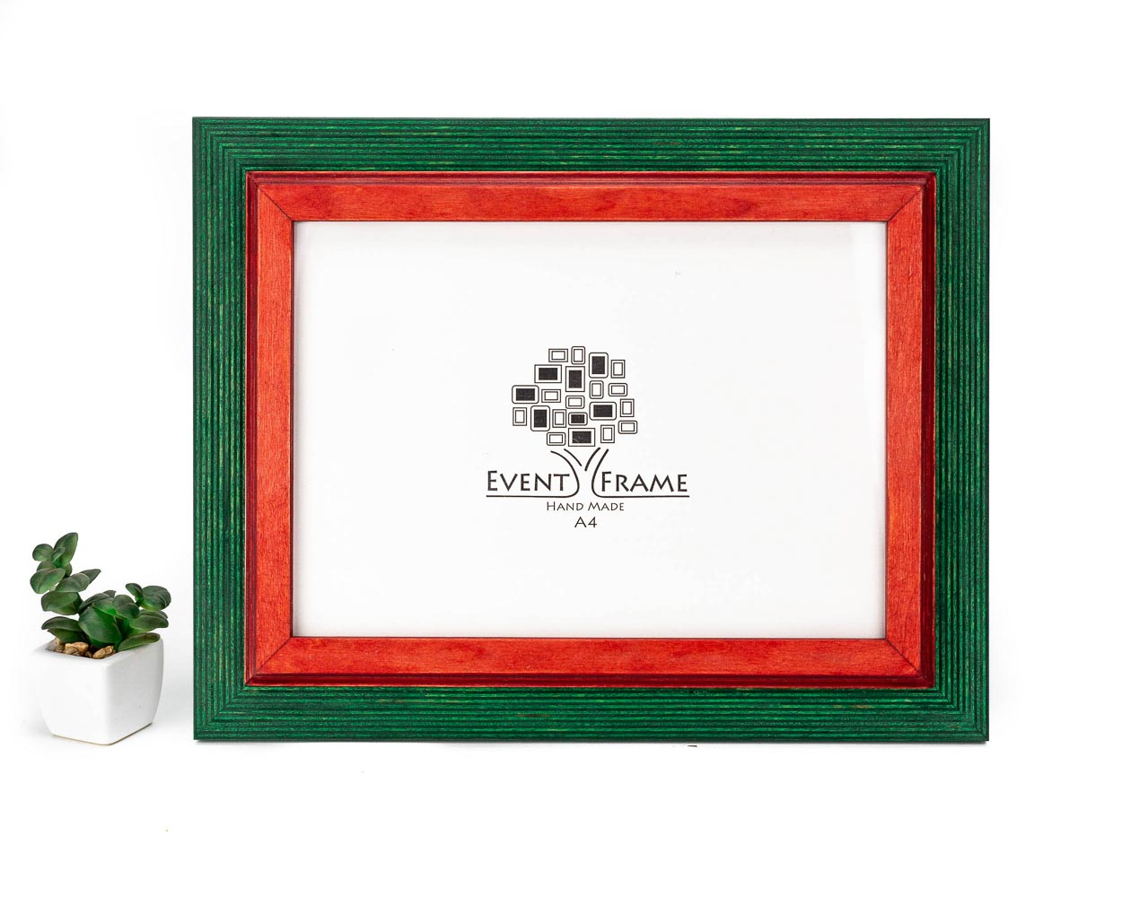 Dark Green + Red Gallery Wall Frame,Wooden Custom Photo Frame, Poster Frame, Any Sizes - A1, A2, A4, A5, 5x7, 8x8, 9x12, 11x14, 12x18, 16x20