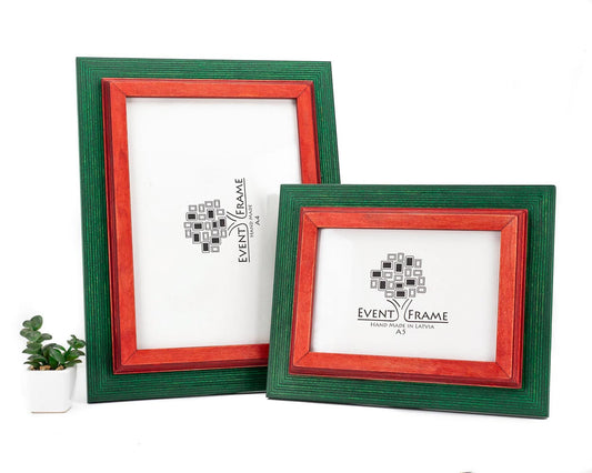 Double Green + Red Photo Frame