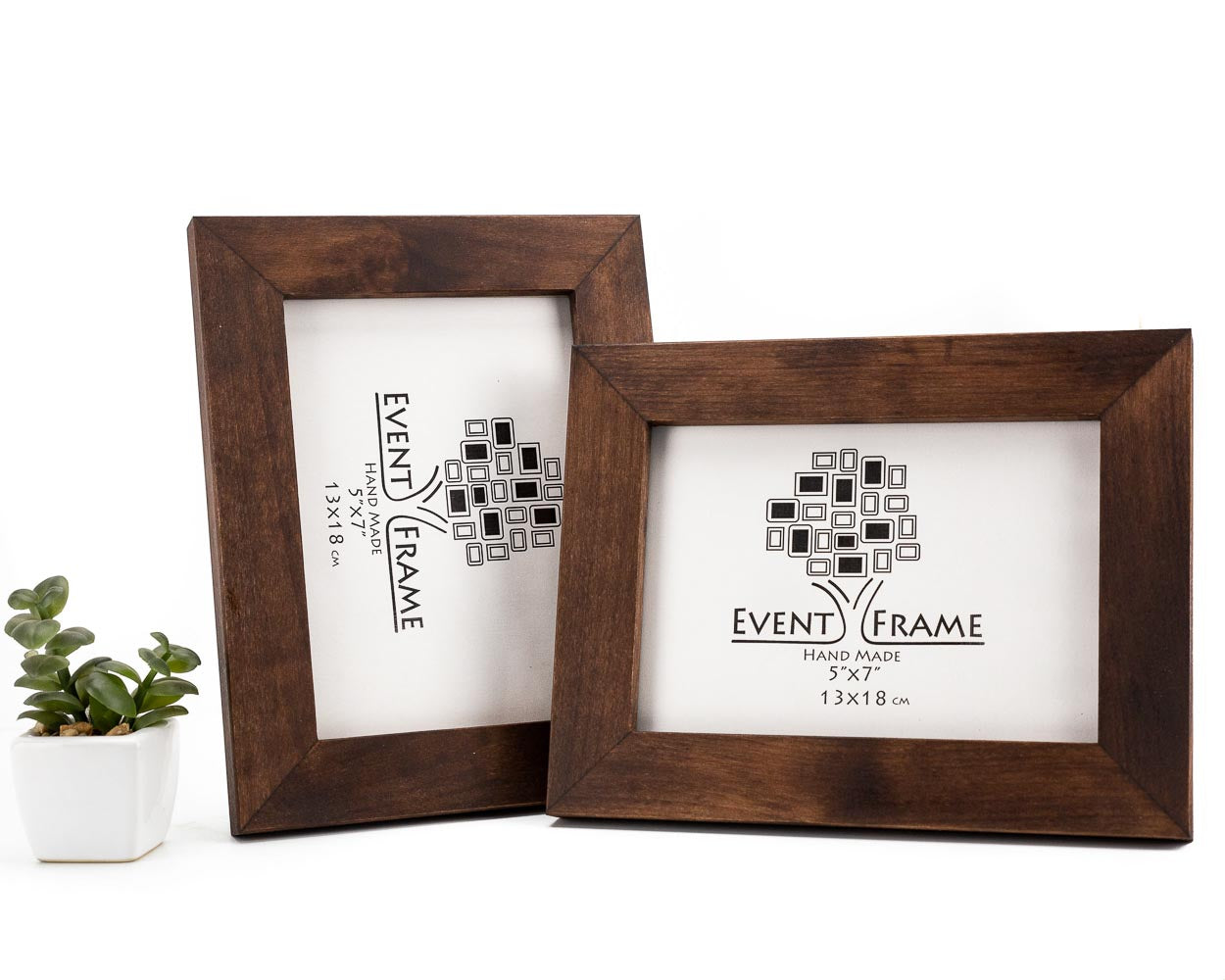 Brown Modern Design Photo Frame from Solid Birch Hardwood 34 mm