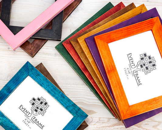 Colorful Distressed Modern Design Solid Birch Hardwood Picture Frame 34 mm