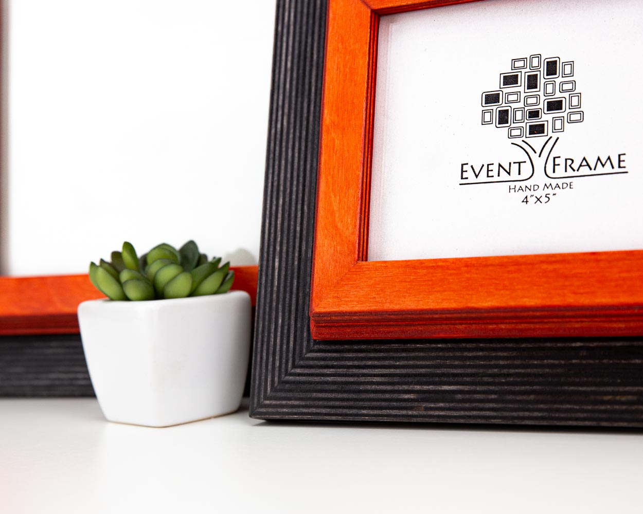 Custom Wood Picture Frame, Black + Orange Colors, Rustic Photo Frame, SIZES 5x7, 8x10, A4, 9x11, A5, A3, 4x6, 20x30, 7x9, 16x20, 18x24, 8x12