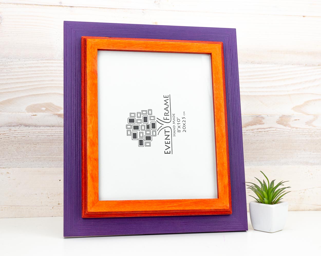 Double Purple + Orange Photo Frame