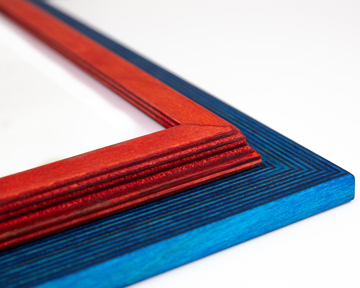 Blue and Red Picture Frame, Wooden Photo Frame, Double Picture Frame SIZES- 4x4 4x6 5x5 5x7 5.5x8.5 6x6 6x8 8x8 8x10 10x10 8x12 8.5x11 11x14