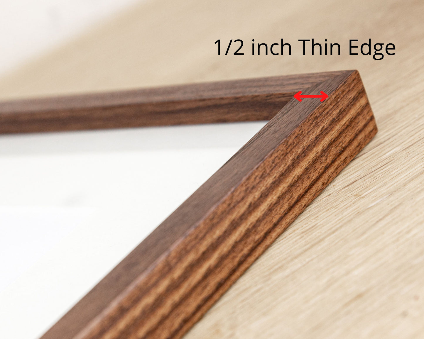 Solid Walnut Hardwood Photo Frame 1/2 Thin Edge