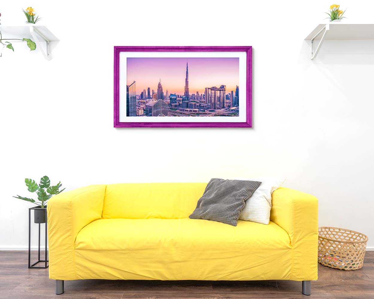 Farbenfroher Bilderrahmen im Vintage-Design aus massivem Birkenholz