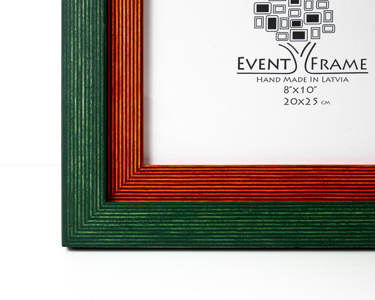 Green + Orange Picture Frame, Photo Frame with Wooden Mat, Two Tone Gallery Wall Frame, Handmade Poster Frame, Custom Sizes 8x10 24x36 20x30