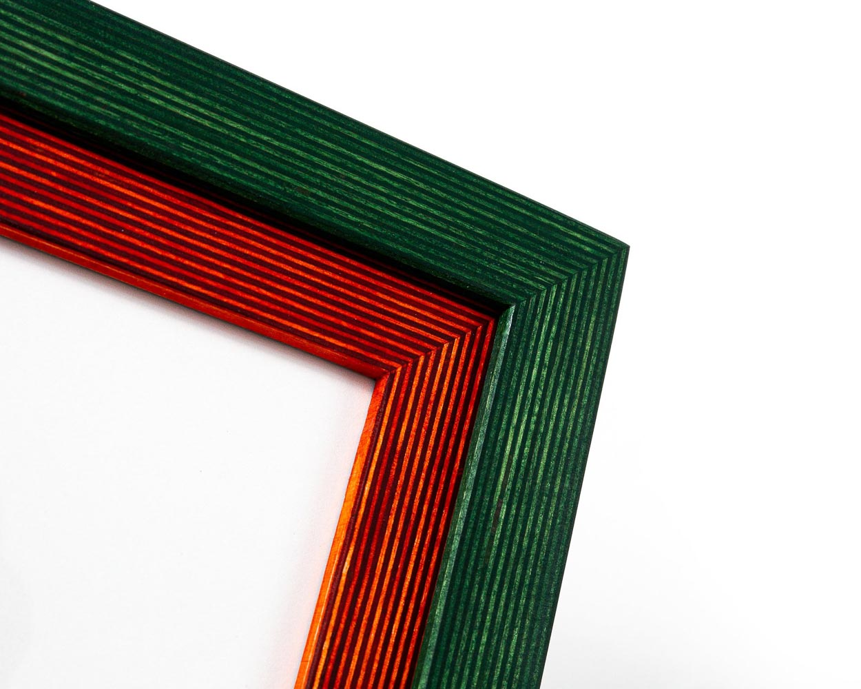 Green + Orange Picture Frame, Photo Frame with Wooden Mat, Two Tone Gallery Wall Frame, Handmade Poster Frame, Custom Sizes 8x10 24x36 20x30