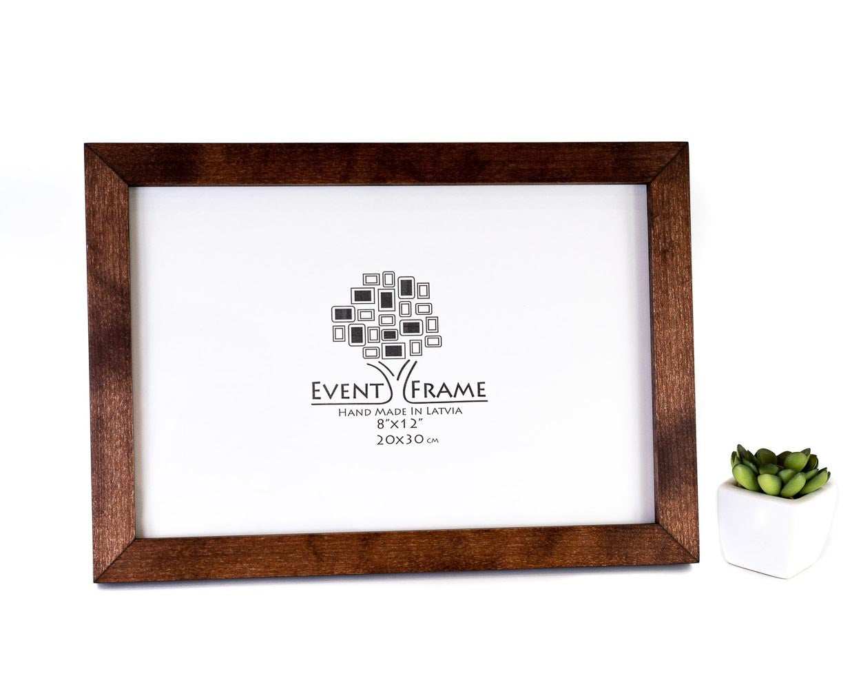 Custom wooden picture frame, birch hardwood, brown walnut color, handmade quality, custom sizes A4, A5, A3, 8x10, 5x7, 20x30, 14x18, 22x28