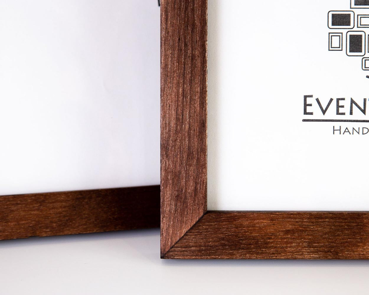 Custom wooden picture frame, birch hardwood, brown walnut color, handmade quality, custom sizes A4, A5, A3, 8x10, 5x7, 20x30, 14x18, 22x28