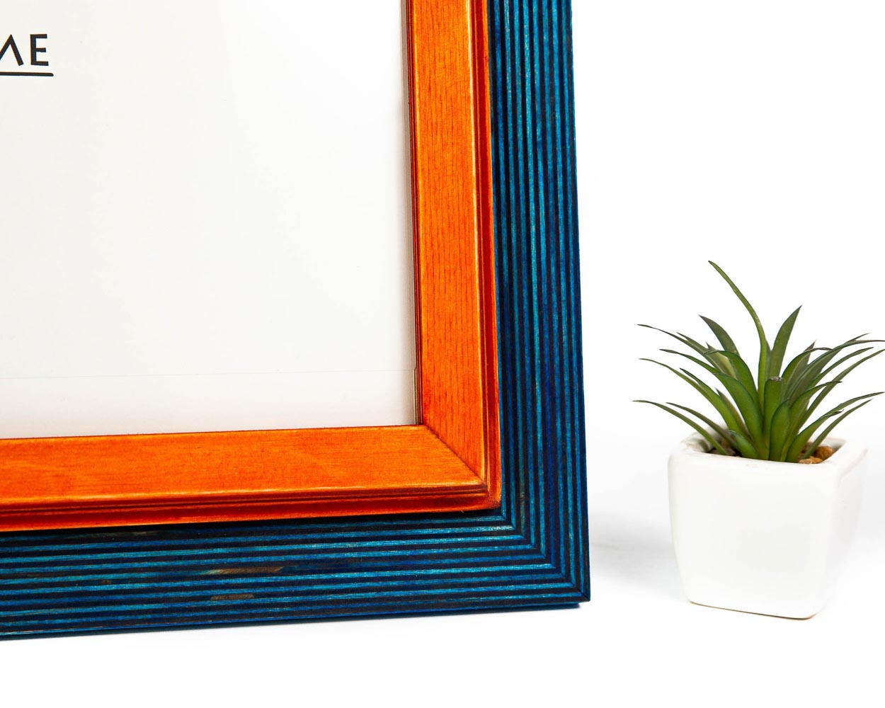 Blue + Orange Custom Frame, Wood Photo Frame, Poster Frame, ANY SIZES - 5x7 6x6 6x8 8x8 8x10 8x12 8.5x11 11x14 11x17 12x18 18x24 16x20 A4 A3