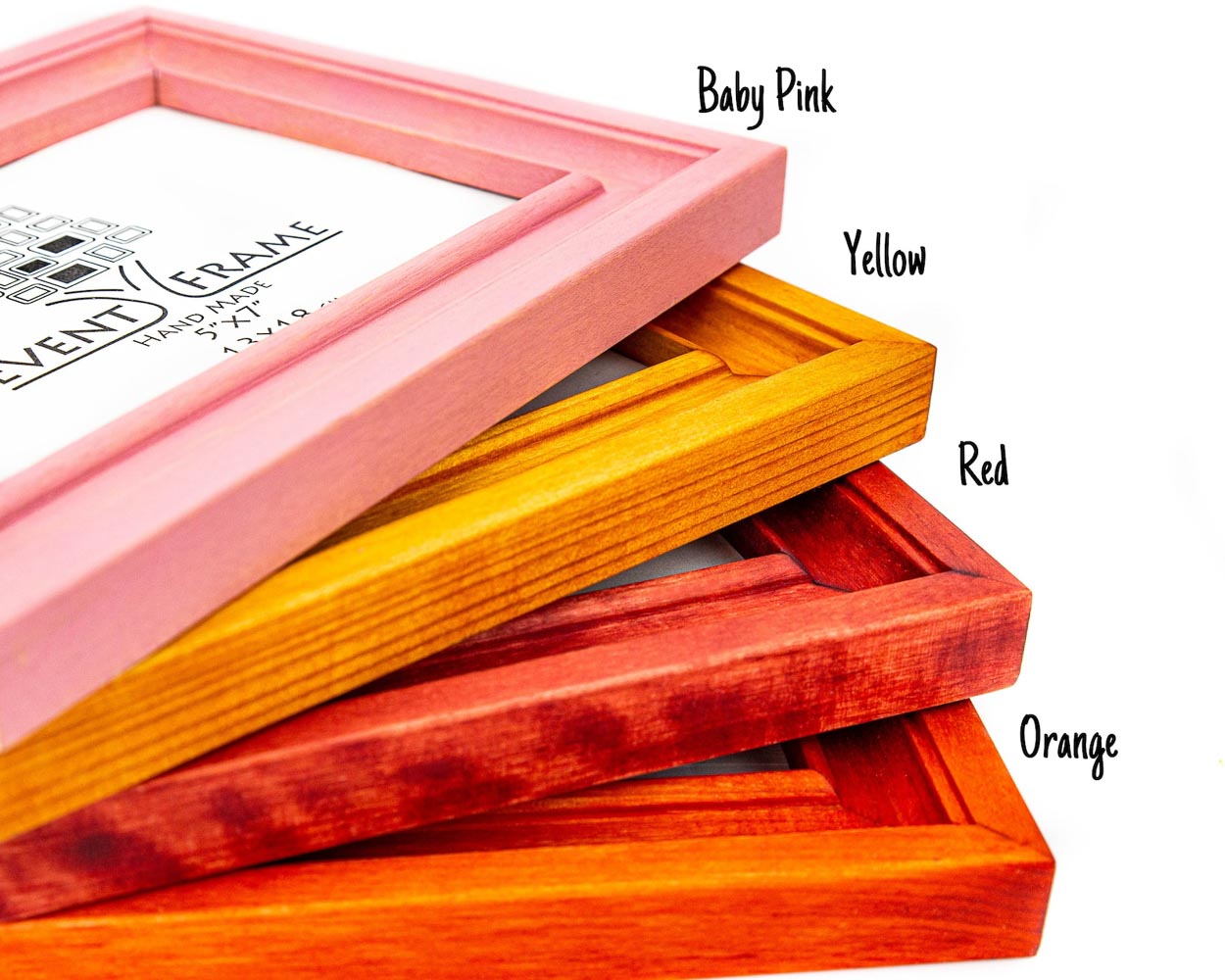 Farbenfroher Bilderrahmen im Vintage-Design aus massivem Birkenholz