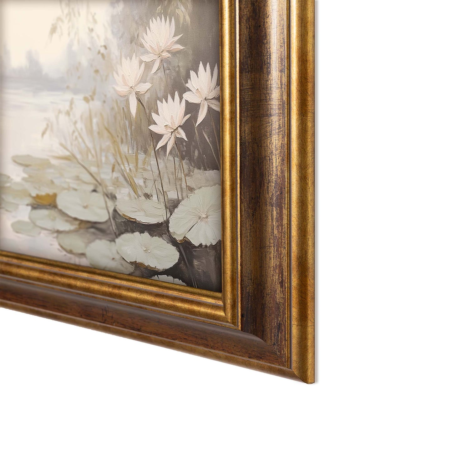 Brown & Gold TV frame for Samsung The Frame Tv, Handmade Gold and Brown TCL NXTFRAME Bezel, Hisense CanvasTV Sizes 32 43 50 55 65 75 85 inch. 