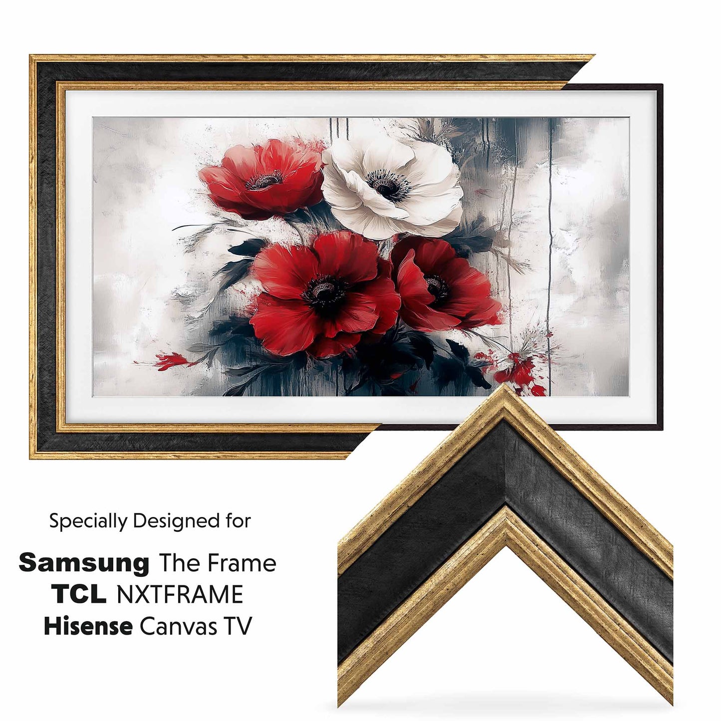 Black and Double Gold TV Frame