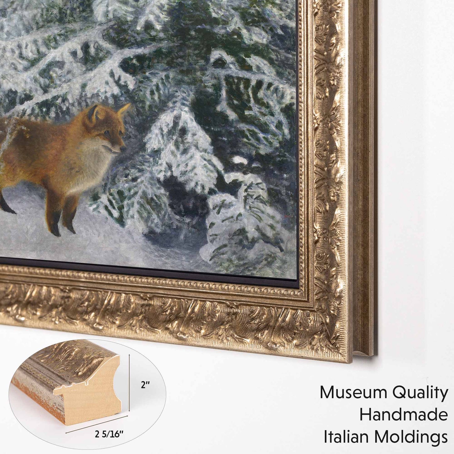 Antique Gold Ornate TV Frame is made from museum quality Italian moldings
