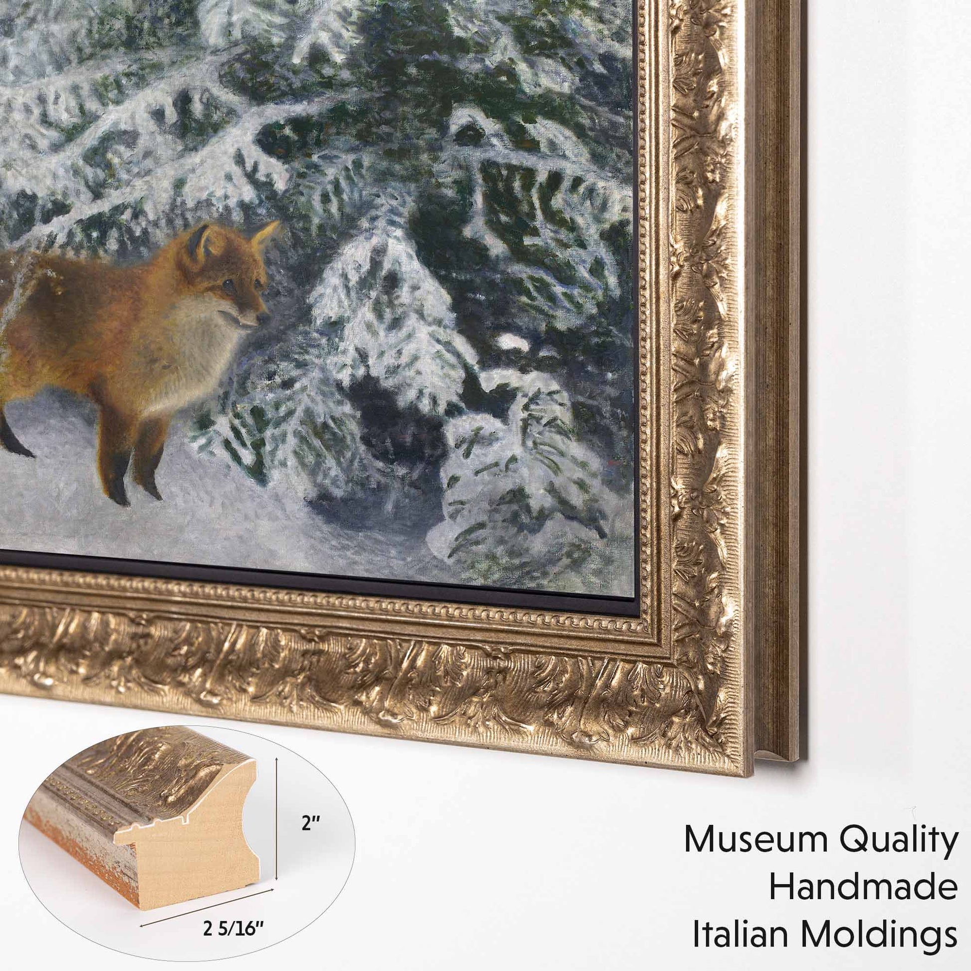 Antique Gold Ornate TV Frame is made from museum quality Italian moldings