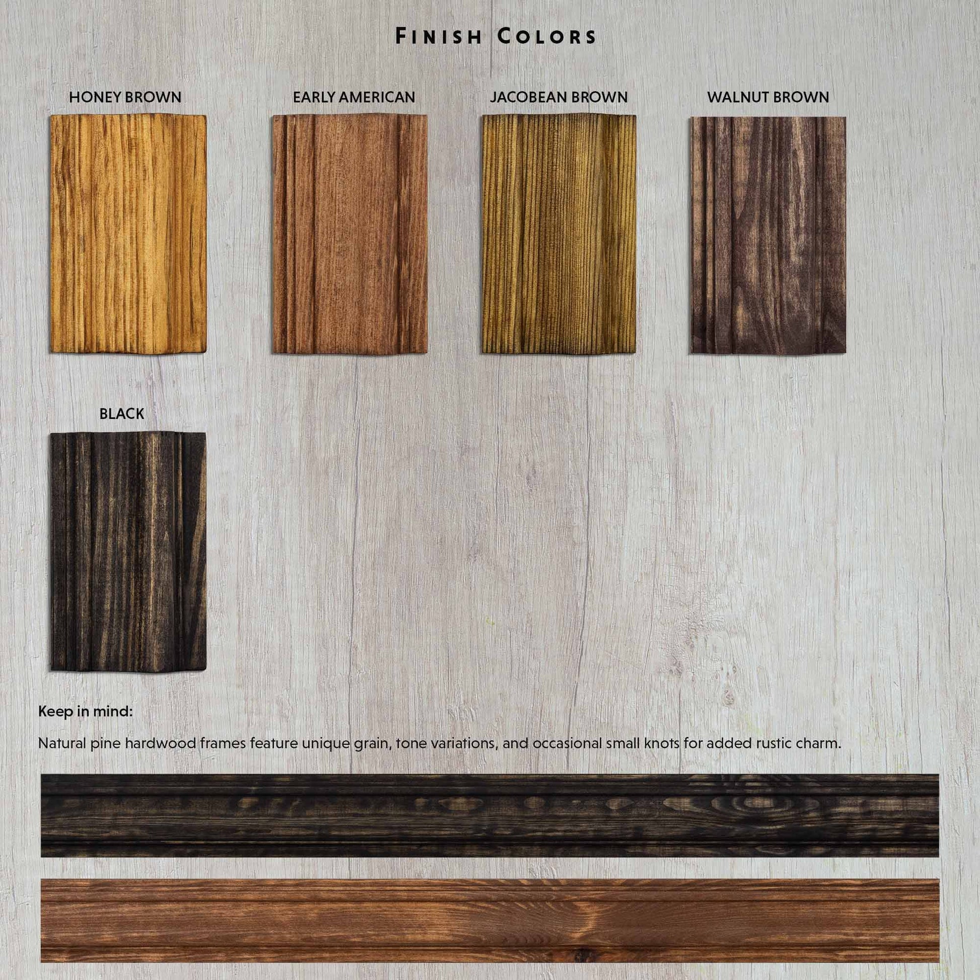 Color samples for pine TV Frames