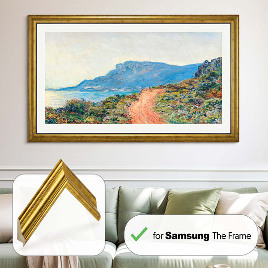 Gold TV frame in Living room