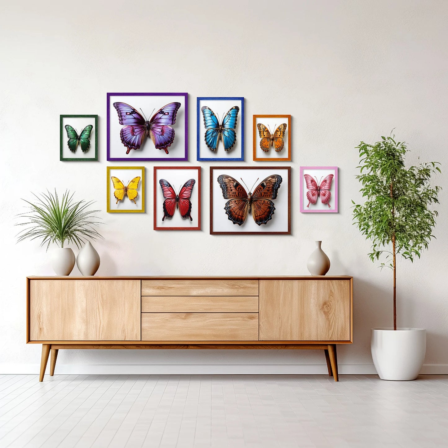 Thin Edge Picture Frame, Solid Color of Your Choice in Minimalistic Stripy Style, Handmade Custom Photo Frame