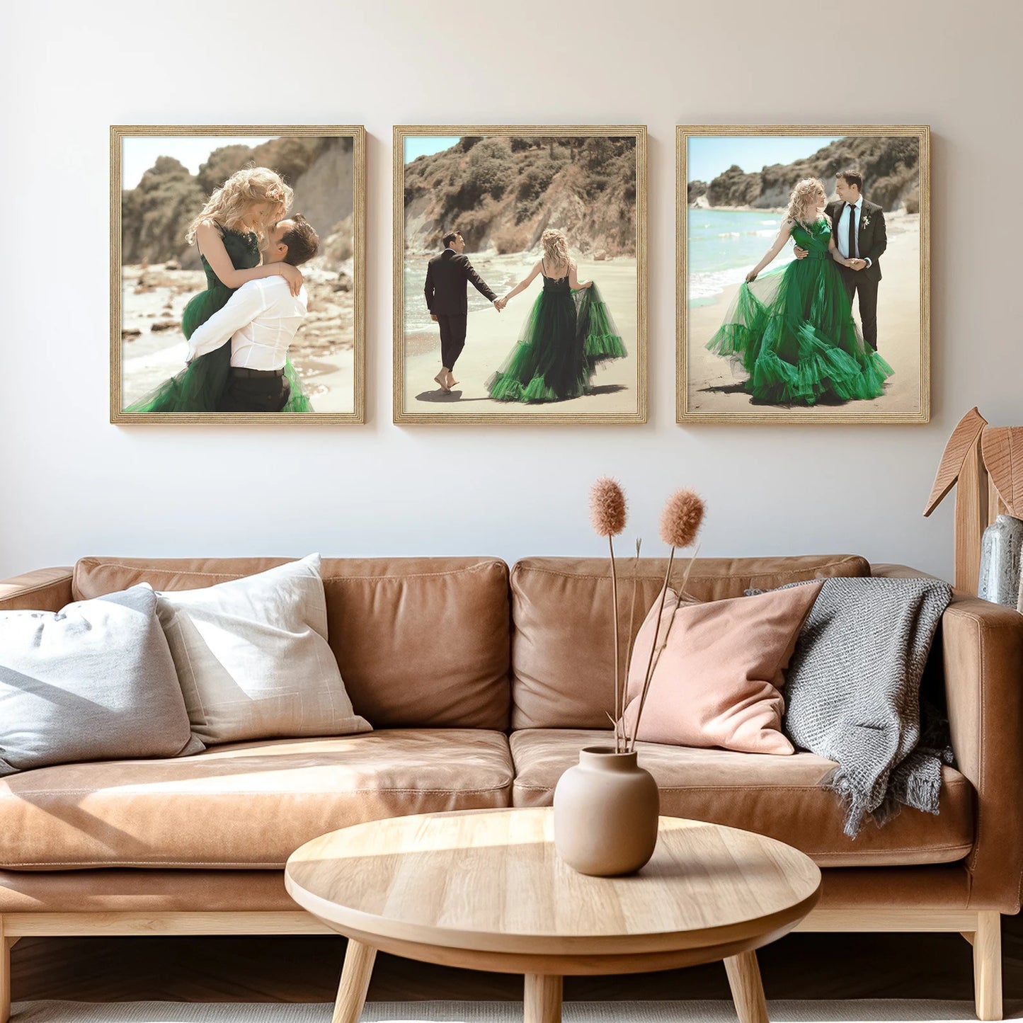 Thin Edge Picture Frame, Solid Color of Your Choice in Minimalistic Stripy Style, Handmade Custom Photo Frame