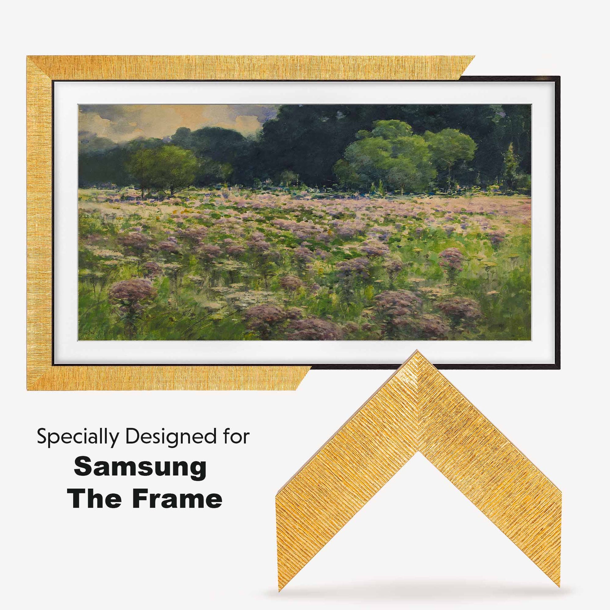 Modern Gold TV frame designed specially for Samsung & TCL TV's
