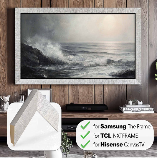 Cadre doré baroque pour Samsung The Frame Tv Bezel. Support mural TV en bois fait à la main pour votre art TV. Tailles de cadre de téléviseur 32, 43, 50, 55, 65, 75, 85 pouces